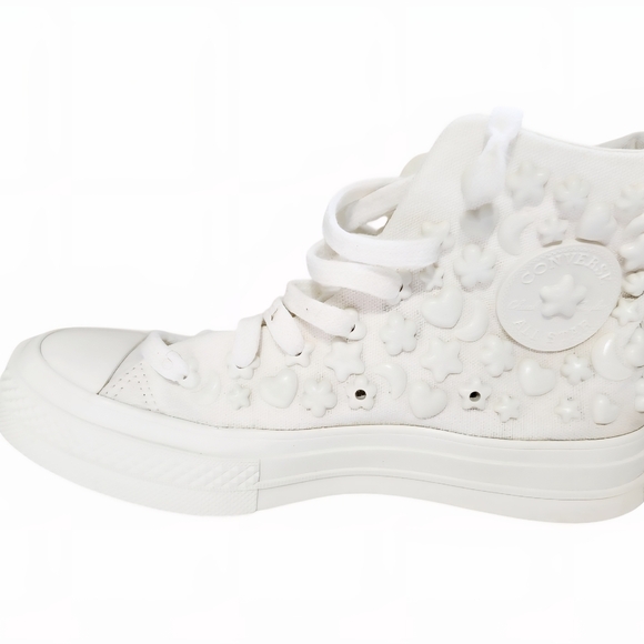 Converse Chuck Taylor Platform 3D Floral White Youth Kawaii Y2K Styl Sz 5 Preppy - Picture 5 of 11